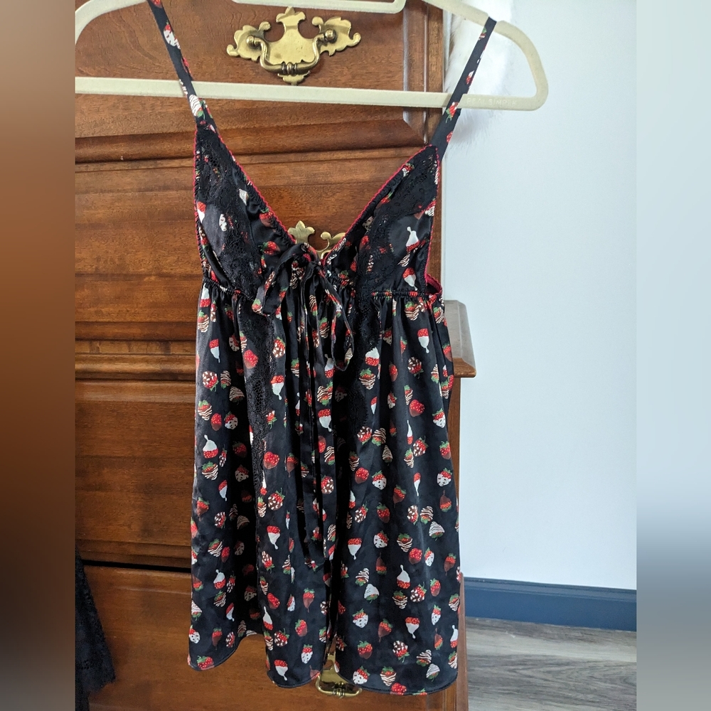 Victoria's Secret Chocolate Covered Strawberry Baby Doll Set